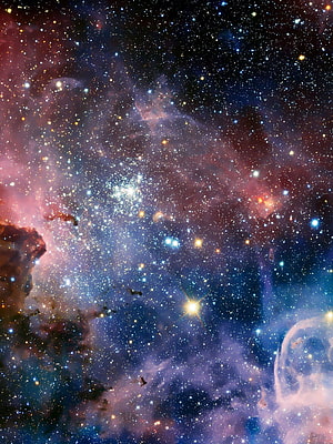 Vibrant Deep Space Nebula with Dense Star Fields and Cosmic Dust Clouds HD phone wallpaper