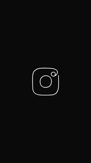 Minimalist Instagram Logo Icon on Black Background HD phone wallpaper