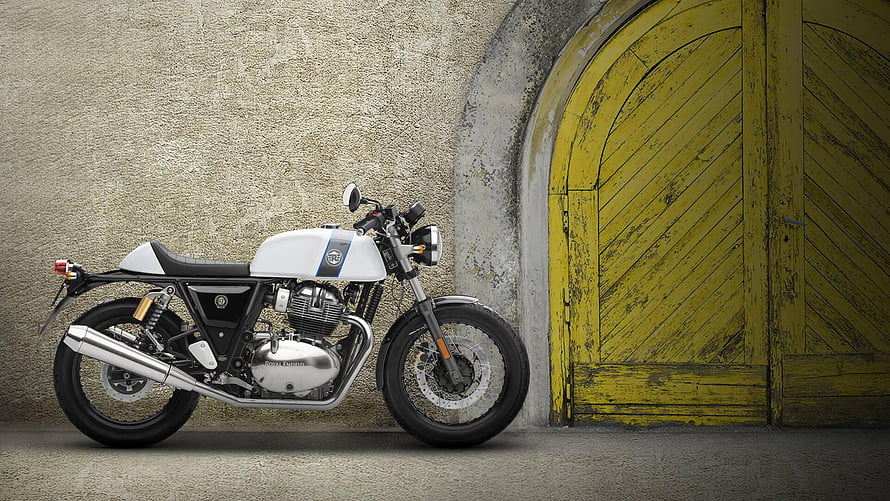 Royal Enfield Classic 350 Cafe Racer Motorcycle in White and Black HD wallpaper