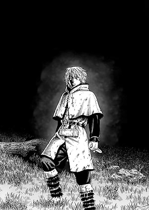 Vinland Saga Manga Character in Black and White Illustration HD phone wallpaper