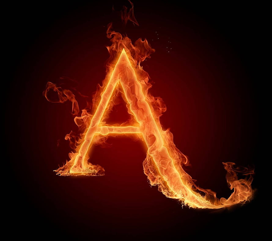 Burning Letter A Fire Alphabet Wallpaper HD wallpaper
