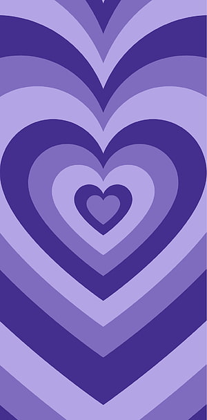 Purple Heart Aesthetic Wallpaper with Layered Geometric Patterns HD phone wallpaper