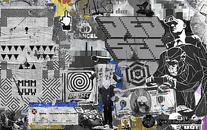 Watch Dogs 2 Dedsec Cyberpunk Collage with Surveillance and Glitch Art Elements HD wallpaper