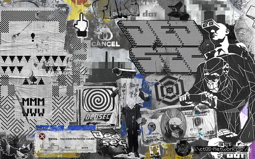Watch Dogs 2 Dedsec Cyberpunk Collage with Surveillance and Glitch Art Elements HD wallpaper