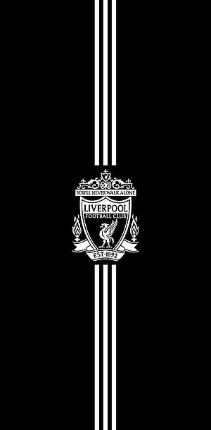Liverpool FC Crest With Adidas Stripes On Black Background HD phone wallpaper