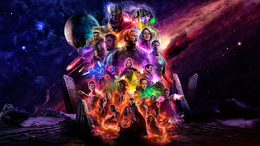Avengers Endgame Infinity War Characters Space Background HD wallpaper