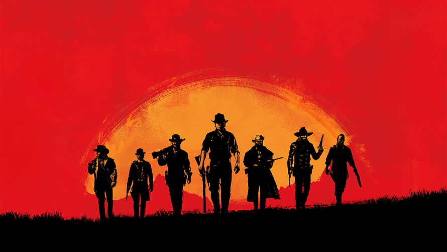 Red Dead Redemption 2 Gang Silhouette Wallpaper HD wallpaper
