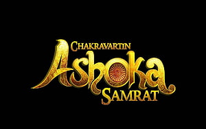 Chakravartin Ashoka Samrat Golden Logo on Black Background HD wallpaper