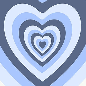 Concentric Blue Heart Pattern in Soft Pastel Tones HD phone wallpaper
