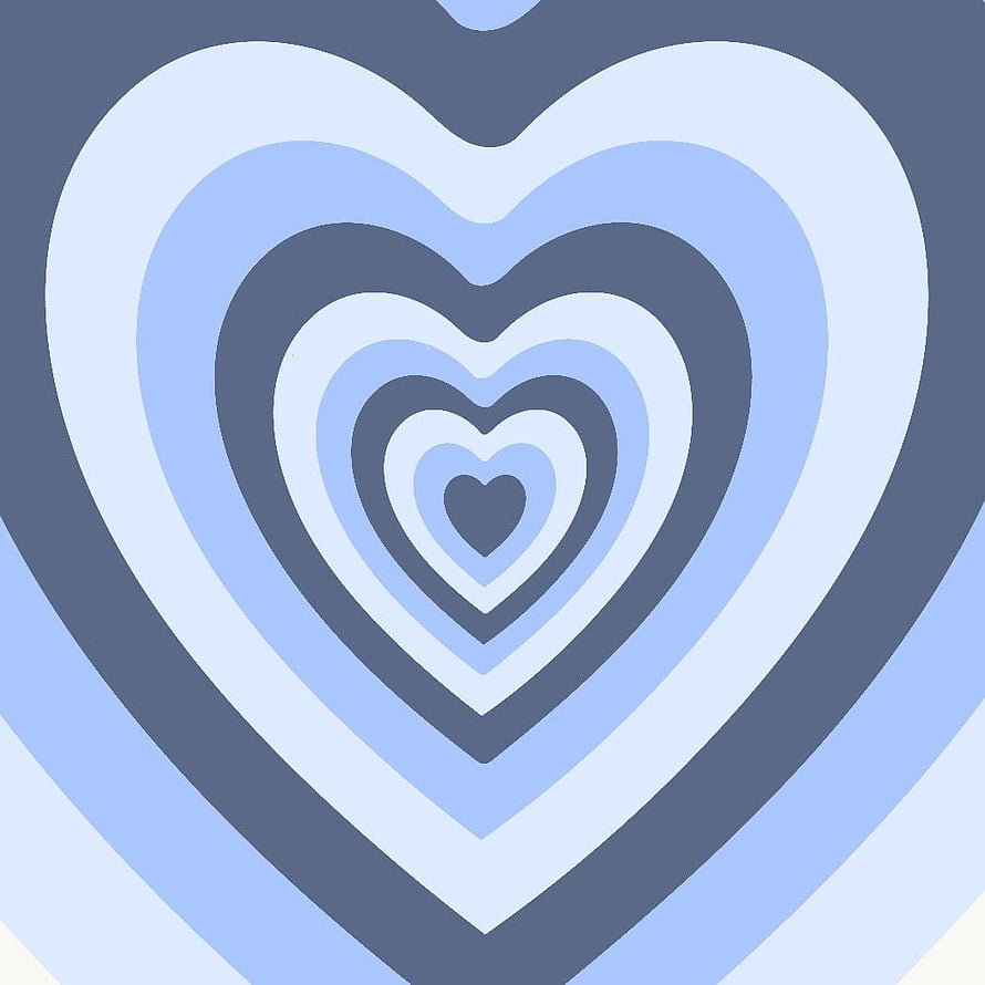 Concentric Blue Heart Pattern in Soft Pastel Tones HD phone wallpaper