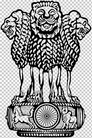 National Emblem of India featuring three lions on an abacus with Dharma Chakra HD phone wallpaper