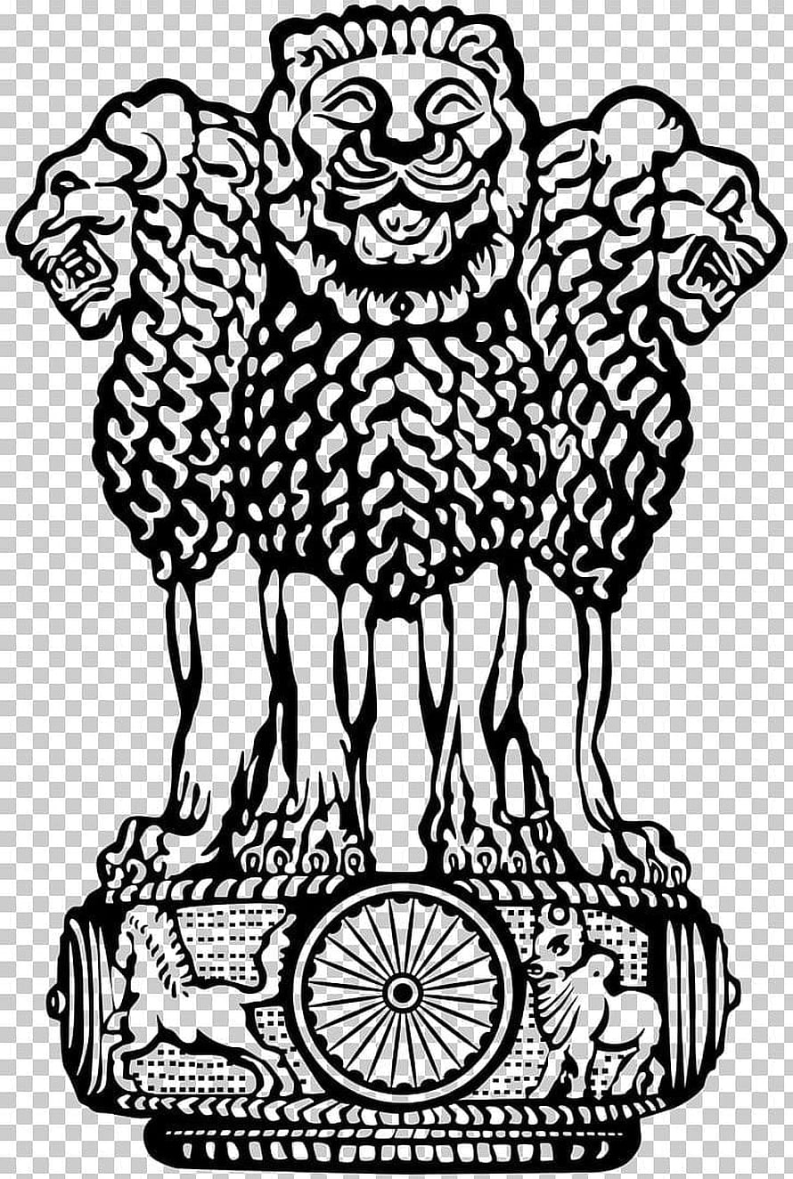 National Emblem of India featuring three lions on an abacus with Dharma Chakra HD phone wallpaper