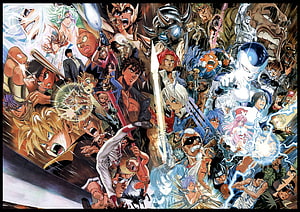 Yusuke Murata Shonen Jump Stars Christmas Illustration Featuring One Punch Man and Anime Heroes, Yusuke Murata, author of One Punch man, drew a Jump Stars, shonen jump christmas HD wallpaper