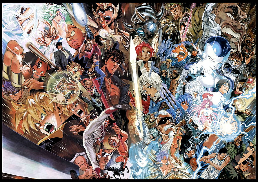 Yusuke Murata Shonen Jump Stars Christmas Illustration Featuring One Punch Man and Anime Heroes, Yusuke Murata, author of One Punch man, drew a Jump Stars, shonen jump christmas HD wallpaper