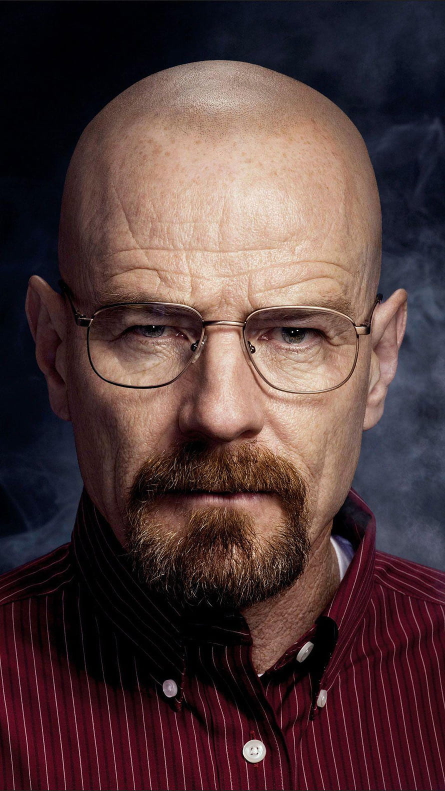 Walter White from Breaking Bad in a Close-Up Portrait with Glasses and Goatee HD phone wallpaper