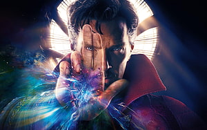 Doctor Strange Casting a Cosmic Magic Spell with Glowing Energy HD wallpaper