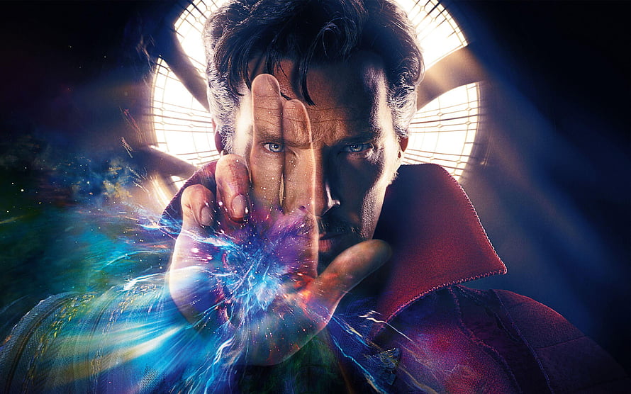 Doctor Strange Casting a Cosmic Magic Spell with Glowing Energy HD wallpaper
