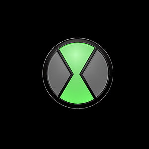 Ben 10 Omnitrix Symbol Green and Black Logo on Dark Background HD phone wallpaper