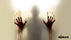 The Walking Dead Animated Series Promotional Artwork Featuring Bloodstained Hands and Shadow HD wallpaper