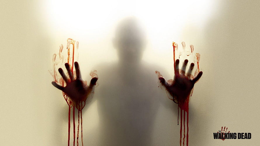 The Walking Dead Animated Series Promotional Artwork Featuring Bloodstained Hands and Shadow HD wallpaper