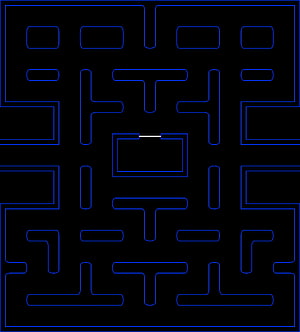 Pac-Man Style Blue Neon Maze on Black Background, What I Learned from Building a Pacman Clone – Sam Entries, pac man background HD phone wallpaper