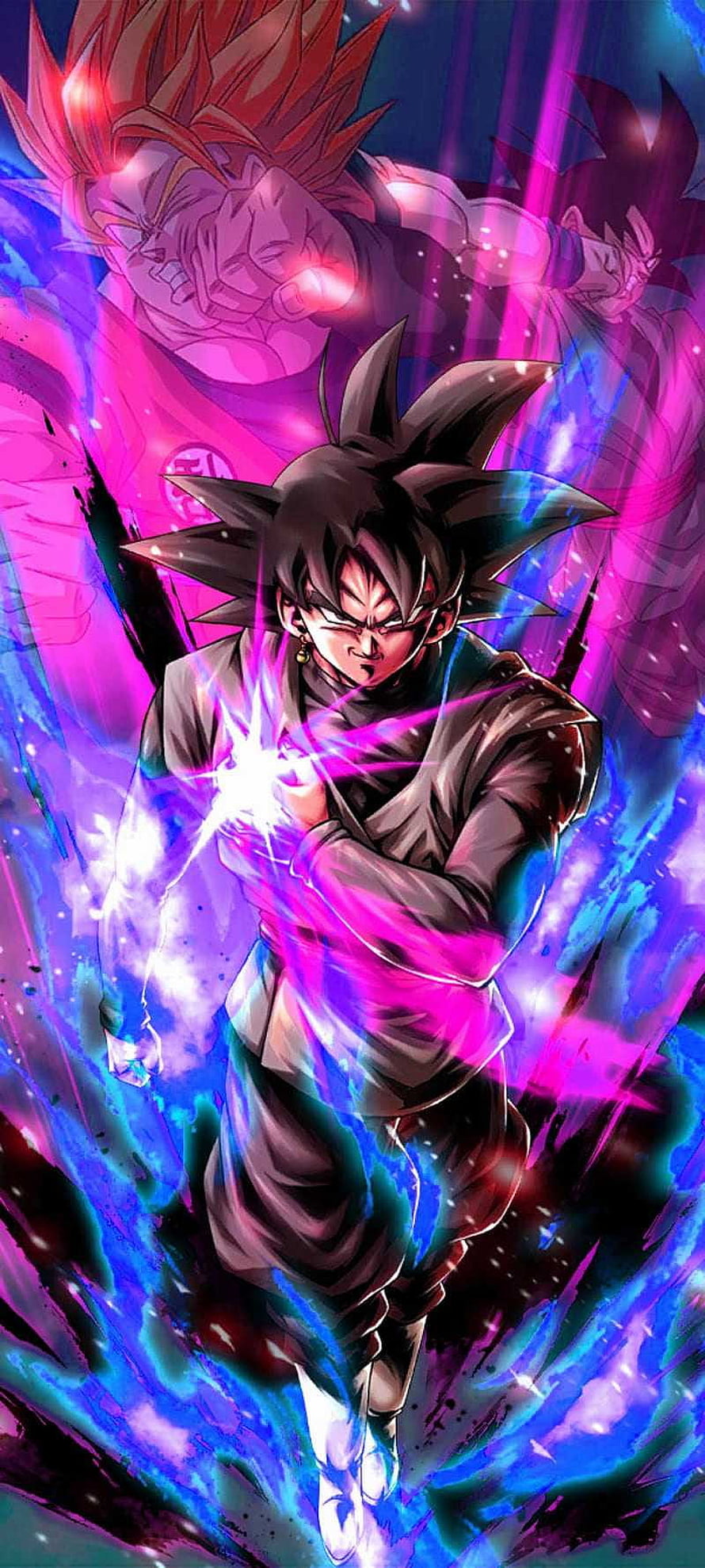 Dragon Ball Z Goku Black Super Saiyan Rosé with Purple Energy Aura and Kamehameha HD phone wallpaper