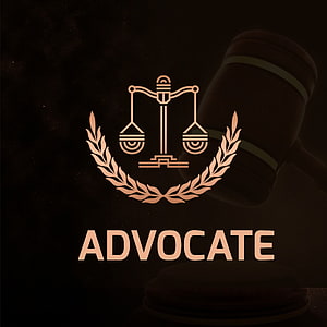 Advocate Law Firm Logo with Scales of Justice and Gavel on Dark Background HD phone wallpaper
