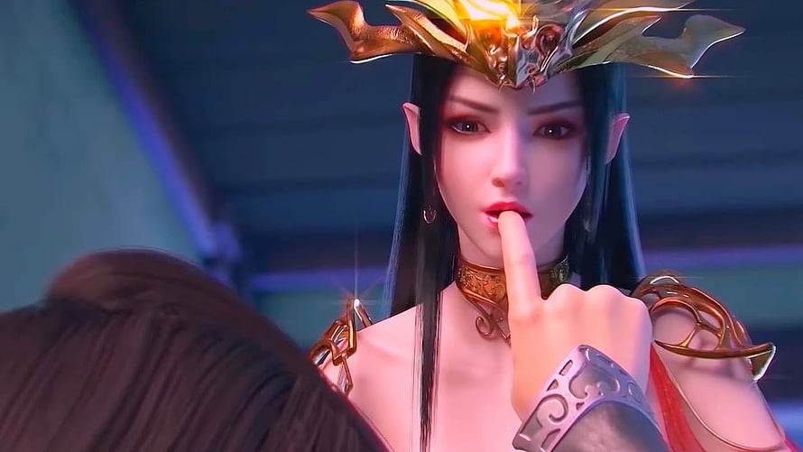 Cai Lin Queen Medusa from Battle Through the Heavens in Golden Crown and Armor HD wallpaper
