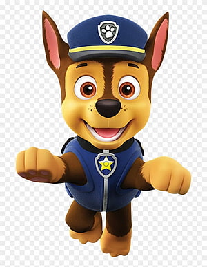 Chase from Paw Patrol in Blue Police Uniform with Star Badge and Cap HD phone wallpaper