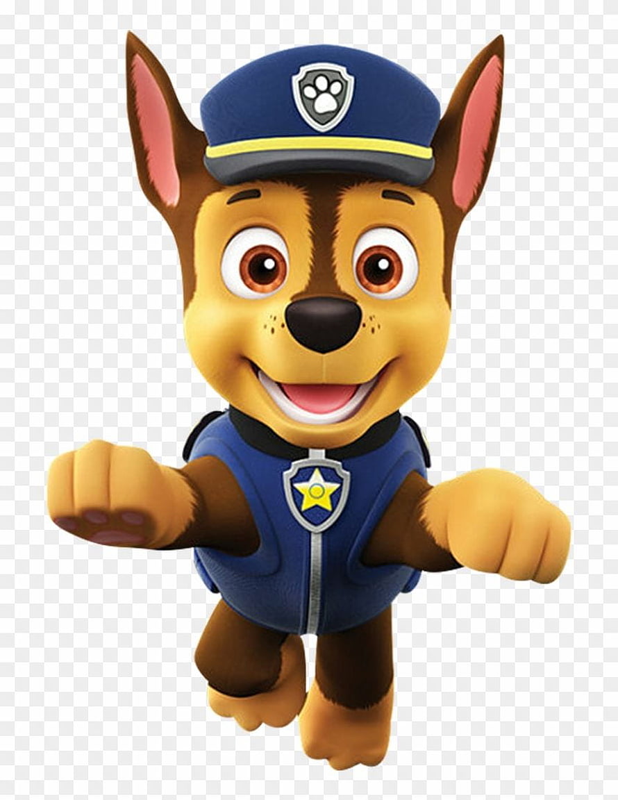 Chase from Paw Patrol in Blue Police Uniform with Star Badge and Cap HD phone wallpaper