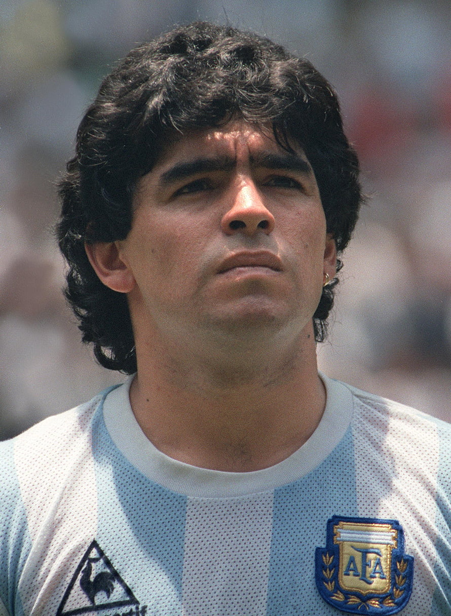 Diego Maradona in the Argentina National Team Jersey with AFA Crest and Le Coq Sportif Logo HD phone wallpaper