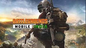 Battlegrounds Mobile India Soldier With Rifle Over Battlefield At Sunset HD wallpaper