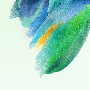 Abstract Watercolor Splash in Blue Green and Yellow on White Background HD phone wallpaper