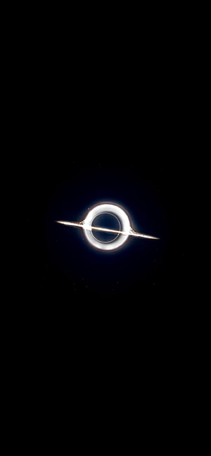 Minimalist Black Hole with Accretion Disk in Deep Space HD phone wallpaper