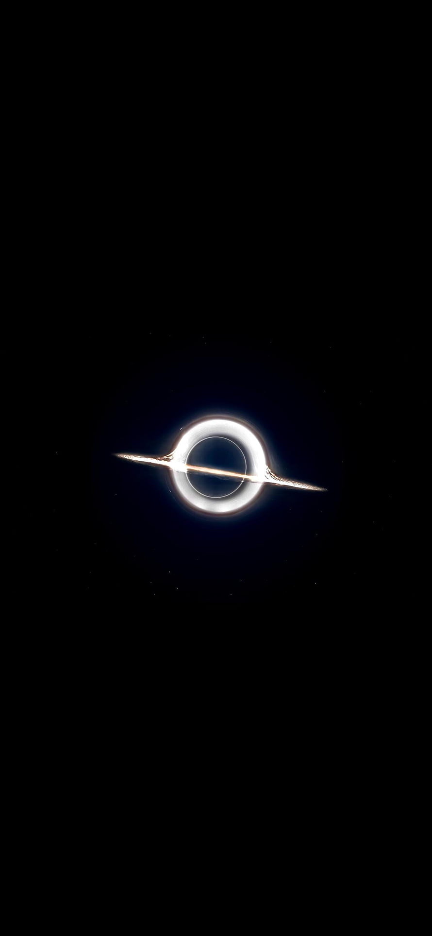 Minimalist Black Hole with Accretion Disk in Deep Space HD phone wallpaper