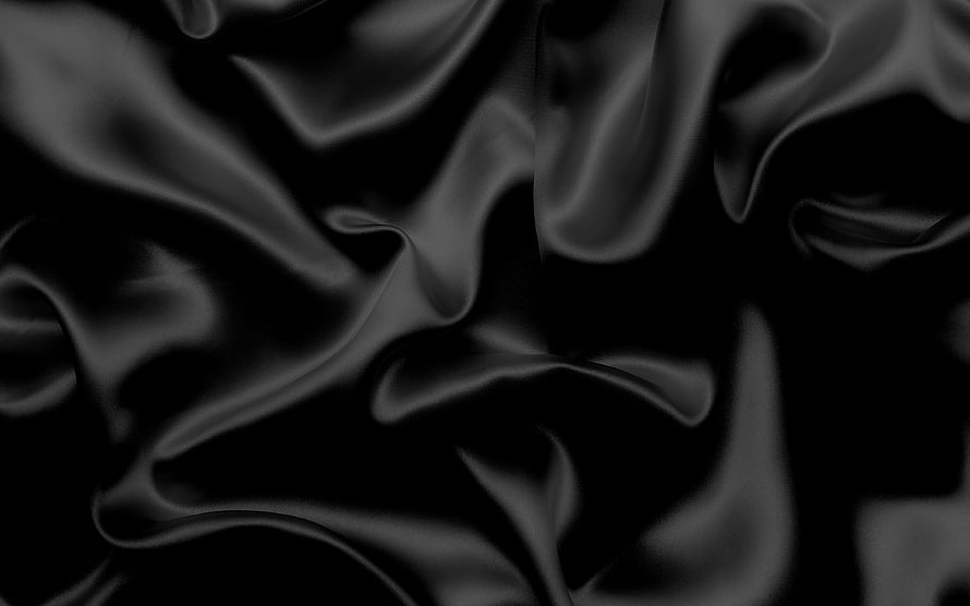Elegant Black Silk Fabric Texture with Flowing Waves and Soft Satin Sheen HD wallpaper