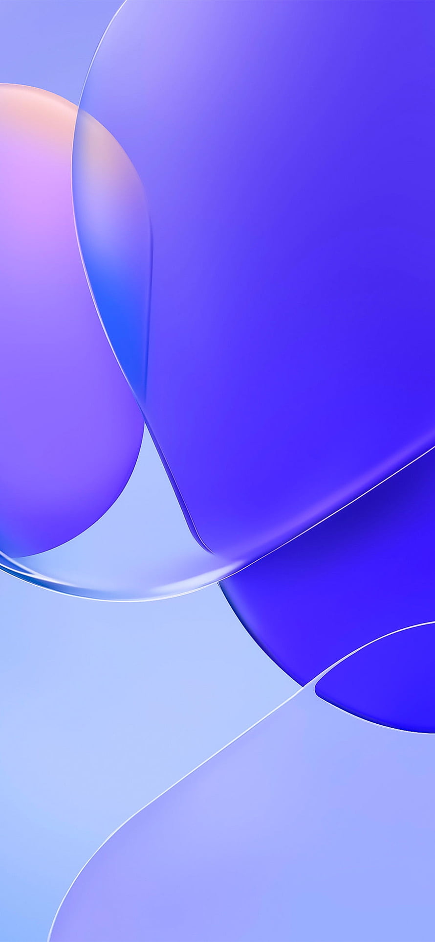 Abstract Blue and Purple Gradient Wallpaper with Smooth 3D Shapes HD phone wallpaper