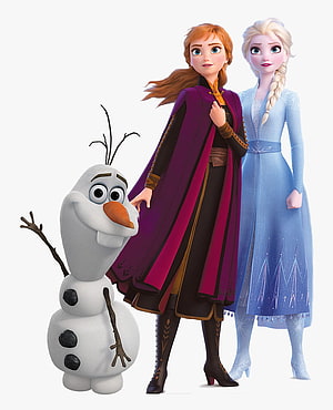 Anna, Elsa, and Olaf from Frozen 2 Standing Together in Character Outfits HD phone wallpaper