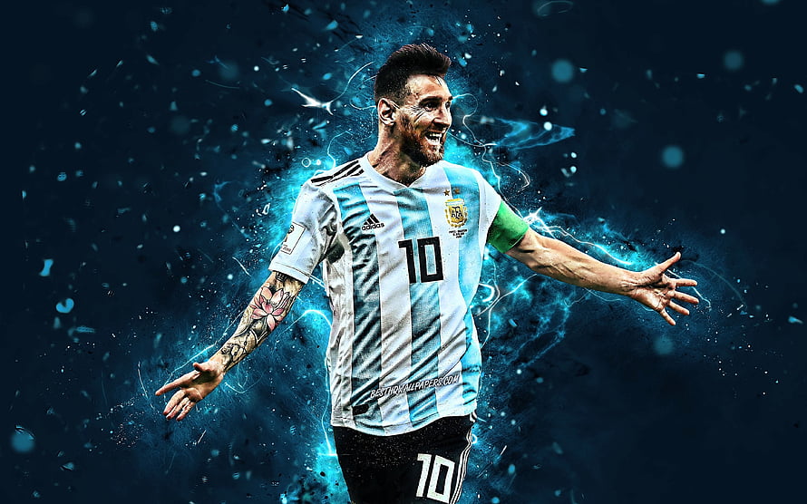 Lionel Messi Argentina Soccer Player Celebration Wallpaper HD wallpaper