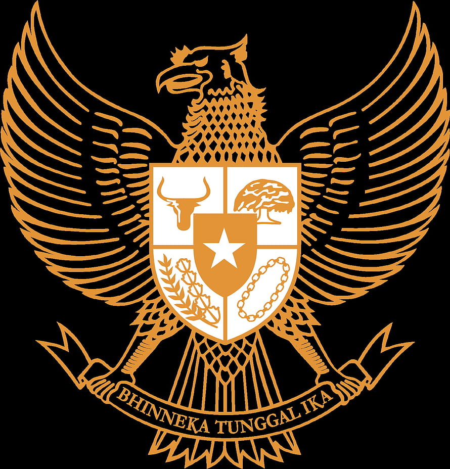 Golden Garuda Pancasila Emblem of Indonesia on Black Background HD phone wallpaper