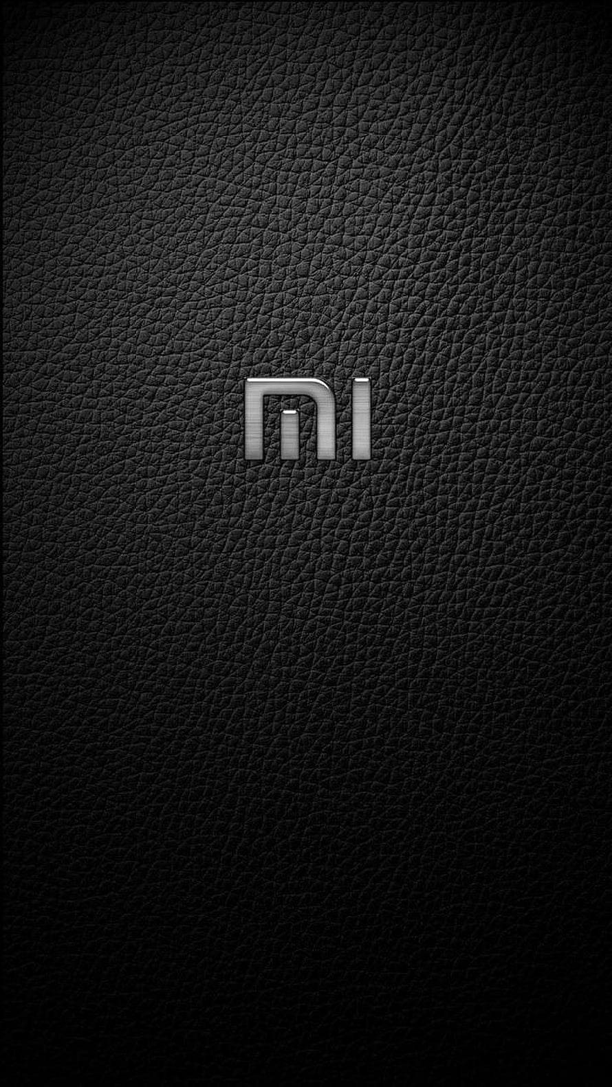 Xiaomi Mi Logo on Black Leather Texture Background HD phone wallpaper