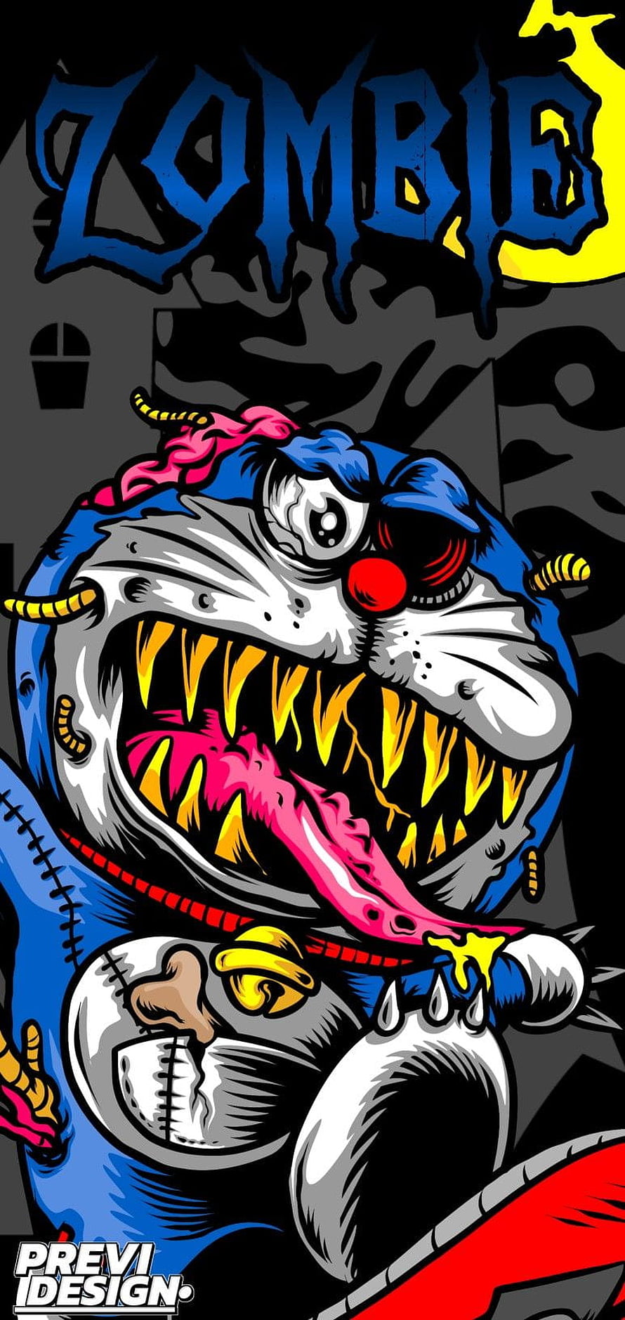 Horror Zombie Doraemon Monster Illustration Wallpaper HD phone wallpaper