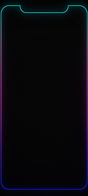 Minimalist Neon Gradient Border on Black Background for Smartphone Screens HD phone wallpaper