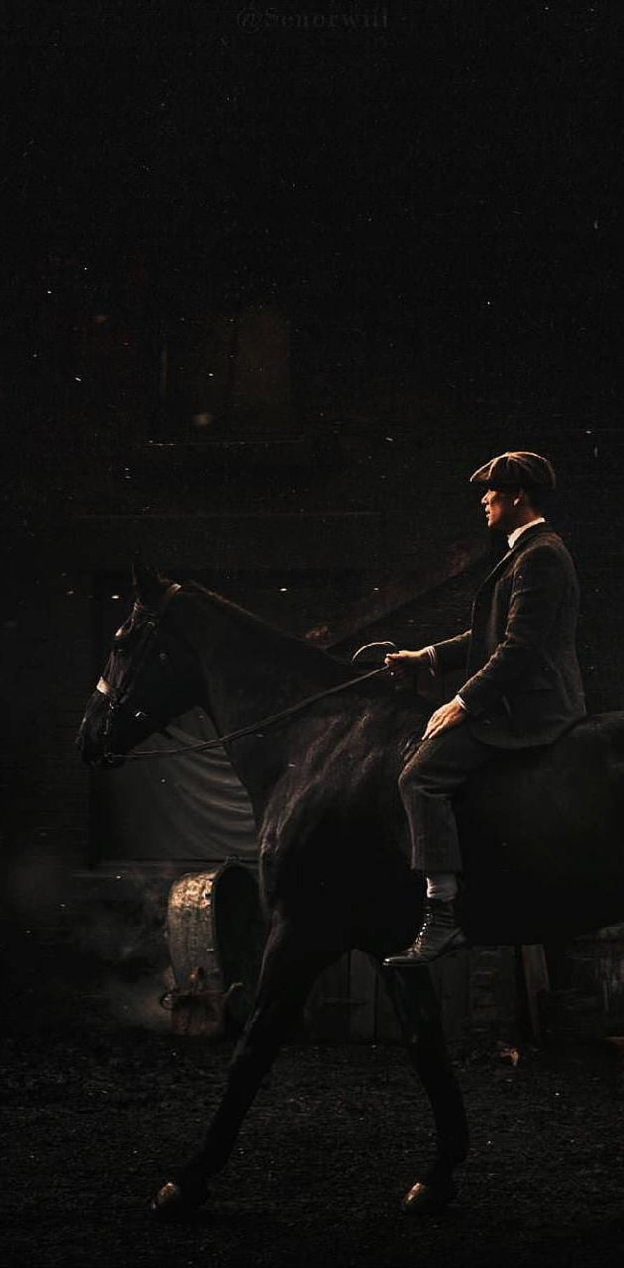 Thomas Shelby on Horseback in Dark Vintage Setting from Peaky Blinders HD phone wallpaper