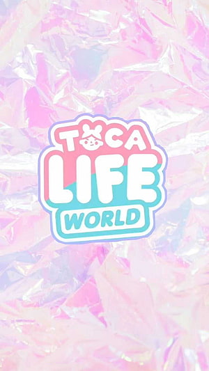 Toca Life World Logo on Pastel Crinkled Foil Background HD phone wallpaper