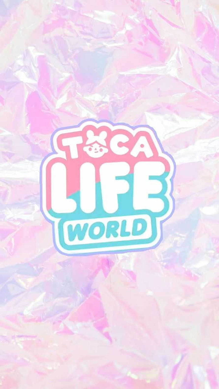 Toca Life World Logo on Pastel Crinkled Foil Background HD phone wallpaper
