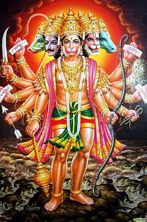 Lord Hanuman Panchmukhi Five Faces Hindu Deity Wallpaper, Panchmukhi Hanuman, lord hanuman HD phone wallpaper