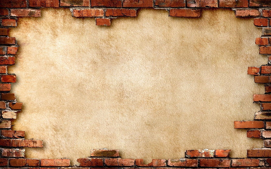 Rustic Exposed Brick Wall Frame With Aged Plaster Center For Vintage Design HD wallpaper
