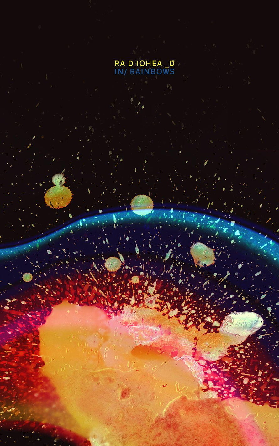 Radiohead In Rainbows Album Artwork with Vibrant Oil Slick Texture and Dark Background HD phone wallpaper