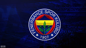 Fenerbahçe Spor Kulübü Official Club Crest on Dark Stadium Background HD wallpaper